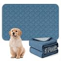FunFurry Washable Pee Pads for Dogs - 2 Pack Reusable Pee Pads，Waterproof Puppy Pads，Pet Training Pads，Super Absorbent with Dog Paw Shape Non-Slip Backing (Blue, 36" X 48" - 2 Pack)