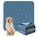 FunFurry Washable Pee Pads for Dogs - 2 Pack Reusable Pee Pads，Waterproof Puppy Pads，Pet Training Pads，Super Absorbent with Dog Paw Shape Non-Slip Backing (Blue, 36" X 41" - 2 Pack)