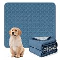FunFurry Washable Pee Pads for Dogs - 2 Pack Reusable Pee Pads，Waterproof Puppy Pads，Pet Training Pads，Super Absorbent with Dog Paw Shape Non-Slip Backing (Blue, 41" X 41" - 2 Pack)