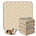 FunFurry Washable Guinea Pig Cage Liner - 4 Pack Reusable Washable Pee Pads，Waterproof Guinea Pig Bedding for Small Animal - Rabbit Bunny Hamster Puppy (Cream, 12" X 12" - 4 Pack)