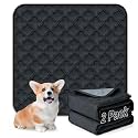 FunFurry Washable Pee Pads for Dogs - 2 Pack Reusable Pee Pads，Waterproof Puppy Pads，Pet Training Pads，Super Absorbent with Dog Paw Shape Non-Slip Backing (Dark Grey, 24" X 24" - 2 Pack)