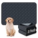 FunFurry Washable Pee Pads for Dogs - 2 Pack Reusable Pee Pads，Waterproof Puppy Pads，Pet Training Pads，Super Absorbent with Dog Paw Shape Non-Slip Backing (Dark Grey, 24" X 36" - 2 Pack)