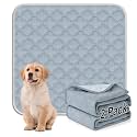 FunFurry Washable Pee Pads for Dogs - 2 Pack Reusable Pee Pads，Waterproof Puppy Pads，Pet Training Pads，Super Absorbent with Dog Paw Shape Non-Slip Backing (Light Grey, 36" X 41" - 2 Pack)
