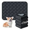 FunFurry Washable Pee Pads for Dogs - 4 Pack Reusable Pee Pads，Waterproof Puppy Pads，Pet Training Pads，Super Absorbent with Dog Paw Shape Non-Slip Backing (Dark Grey, 18" X 24" - 4 Pack)