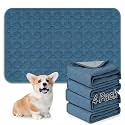 FunFurry Washable Pee Pads for Dogs - 4 Pack Reusable Pee Pads，Waterproof Puppy Pads，Pet Training Pads，Super Absorbent with Dog Paw Shape Non-Slip Backing (Blue, 18" X 24" - 4 Pack)