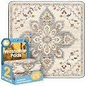 Washable Pee Pads for Dogs Large 2 Pack, 48" x 48" Reusable Puppy Pads Waterproof Dog Rugs, Super Absorbent, Leakproof, Dog Crate Pad, Playpen Mat, Whelping Pads, White Medallion