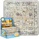 SCLOSE Washable Pee Pads for Dogs Large 2 Pack, 48" x 48" Reusable Puppy Pads Waterproof Dog Rugs, Super Absorbent, Leakproof, Dog Crate Pad, Playpen Mat, Whelping Pads, Vintage