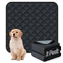 FunFurry Washable Puppy Pads - 2 Pack Reusable, Waterproof Training Pads, Guinea Pig Cage Liner with Non-Slip Backing (Dark Grey, 31" X 36")