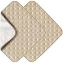 Washable Seat Pad, Absorbent Incontinence Chair Pads, Anti-Slip Reusable Incontinence Protector, Incontinence Pad 2 Pack, Waterproof Seat Protector, for Wheelchair, Sofa, Bed (Beige,56*53cm)