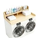 Washer Dryer countertop Wood Washer Dryer countertops 2 Tier Laundry Counter Over Washer and Dryer with Shelf top for Washer and Dryer to fold Clothes,Natural,L54×W27.5×H12