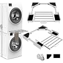 Washer Dryer Stacking Kit, Universal Stacking Kit for Washer and Dryer with Pull Out Drying Rack, Adjustable 29"/28"/27"/26"/25"/24" Stacking Kit with Ratchet Strap