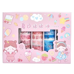 washi masking tape set  decorative paper tapes adhesive notebook stickers for crafting scrapbooking journaling amp diy projects cartoon design