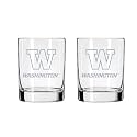 Washington Huskies 2-Sided Satin Finish Rock Glass Set of 2 14oz