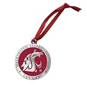 Washington State Ornament | Hand-Sculpted Christmas Tree Ornament | Intricately Crafted Metal Pewter Alma Mater Inlay