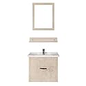 WASSMIST Bathroom Vanity Washbasin Cabinet with Mirror &amp; Shelf | Wall Mounted Wash Basin with Cabinet Full Set | Waterproof &amp; Unbreakable (White)