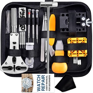 watch repair kit anezus 187pcs watch tool kit with watch link pin remover tools and watch back case removal tools for watch strap remover watch battery replacement watch band sizing watch repair