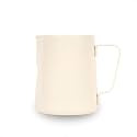 watchget Stainless Steel Milk Frothing Pitcher 12oz/350ml - Espresso Steaming Pitcher for Cappuccino, Latte Art, Coffee Machine Accessories Milk Jug Milk Frother Cup, Glossy Cream White