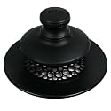 Watco Universal NuFit Push Pull Stopper, Silicone, 3/8 in. to 5/16 in. Combo Pin, Friction Pin, Grid, Universal Bath Tub Drain Stoppers, Easy Install, Hair Catcher, Replacement Tub Drain, Matte Black