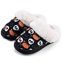 WateLves Girls Slippers Toddler Kids Plush Sequin Slip On Slippers Memory Foam Warm House Shoes for Indoor Outdoor