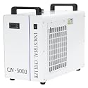 Water Chiller, Industrial Water Chiller 9L,Water Cooling System,Thermolysis Type Water Cooling Chiller Machine for 60W 80W Laser Engraving Machine (CW-5000W)