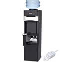 Water Dispenser with Ice Maker, Top Loading Hot and Cold Water Cooler for 3 or 5 Gallon Bottles - Child Safety Lock - Water Machine for Home, Office, Black