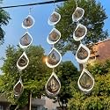 Water Droplets Bird Scare Discs Set-Highly Reflective Double-Sided Bird Reflectors, Extra Sparkly Metal Wind Spinner Outdoor Garden Decor, Decorations to Scare Away Yard Birds