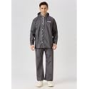 Water Fighter by ZEEL Rain Coat for Men with Adjustable Hood, Polyester Waterproof Full Sleeves, Top and Bottom Set Rainwear, Front Zip with Flap, Lightweight Raincoat (EWF79, Asphalt, XL)