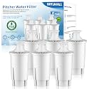 BREAUILL Water Filter Replacement Compatible with Brita Water Filter, Pitchers, Classic, OB03, Mavea,10700, 35557, Pitcher Water Filter by BREAUILL, New Upgraded Reduce TDS, Chlorine (6PCS)