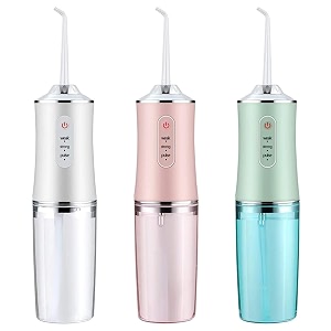 water flosser portable oral irrigator with 3 modes 4 jet tips cordless rechargeable with 220ml detachable water tank ipx7 waterproof multicolor