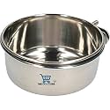 Water Food Bowl Bird Cage Cups, Stainless Steel Bird Hanging Bowl,Bird Feeding Dish Cups,Animal Cage Water Food Bowl,Holder Parrot Water Food Dish Feeder (CLAMP Holder, 200.ML CLAMP Pack of 1)