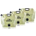 Water Jug Camping 2.1 Gallon Collapsible with Spigot, BPA Free Portable Water Pouch Foldable Water Bags for Outdoor Hiking, Travel and Emergency &amp; Water Storage Containers (Beige-3Pcs)