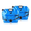Water Jug Camping 2.1 Gallon Collapsible with Spigot, BPA Free Portable Water Pouch Foldable Water Bags for Outdoor Hiking, Travel and Emergency &amp; Water Storage Containers (Blue-2Pcs)