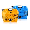Water Jug Camping 2.1 Gallon Collapsible with Spigot, BPA Free Portable Water Pouch Foldable Water Bags for Outdoor Hiking, Travel and Emergency &amp; Water Storage Containers (Orange_Blue-2Pcs)