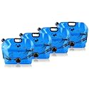 Water Jug Camping 2.1 Gallon Collapsible with Spigot, BPA Free Portable Water Pouch Foldable Water Bags for Outdoor Hiking, Travel and Emergency &amp; Water Storage Containers (Blue-4Pcs)
