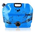 Water Jug Camping 2.1 Gallon Collapsible with Spigot, BPA Free Portable Water Pouch Foldable Water Bags for Outdoor Hiking, Travel and Emergency & Water Storage Containers (Blue-1Pcs)