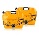 Water Jug Camping 2.1 Gallon Collapsible with Spigot, BPA Free Portable Water Pouch Foldable Water Bags for Outdoor Hiking, Travel and Emergency &amp; Water Storage Containers (Orange-2Pcs)
