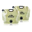 Water Jug Camping 2.1 Gallon Collapsible with Spigot, BPA Free Portable Water Pouch Foldable Water Bags for Outdoor Hiking, Travel and Emergency &amp; Water Storage Containers (Beige-2Pcs)