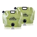 Water Jug Camping 2.1 Gallon Collapsible with Spigot, BPA Free Portable Water Pouch Foldable Water Bags for Outdoor Hiking, Travel and Emergency &amp; Water Storage Containers (Green-2Pcs)