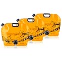 Water Jug Camping 2.1 Gallon Collapsible with Spigot, BPA Free Portable Water Pouch Foldable Water Bags for Outdoor Hiking, Travel and Emergency &amp; Water Storage Containers (Orange-3Pcs)