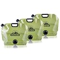 Water Jug Camping 2.1 Gallon Collapsible with Spigot, BPA Free Portable Water Pouch Foldable Water Bags for Outdoor Hiking, Travel and Emergency &amp; Water Storage Containers (Green-3Pcs)
