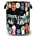 Cats Paws Laundry Basket Oxford Cloth Foldable Hamper 18.9x16.5 Inch