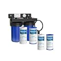 Waterdrop Whole House Water Filter System, with Carbon Filter and Sediment Filter, 5-Stage Filtration, Highly Reduce Lead, Chlorine, Odor and Taste, 2-Stage 5 Micron WD-WHF21-PG & WD-WF10PG Filters