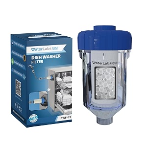 waterlabs dishwasher filter for hard water amp sediments  protects dishwasher from limescale rust amp dirt  universal inlet  easy installation