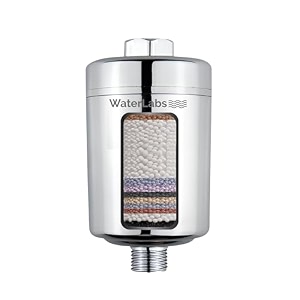 waterlabs hl-12 shower amp tap filter for bathroom  hard water softener  reduces chlorine heavy metals amp sediments  10-stage filtration for healthy skin amp hair  easy diy installation