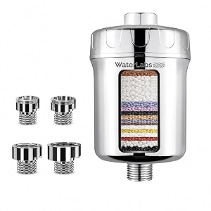 waterlabs 20 stage shower amp tap water filter for hard water amp chlorine  bathroom filter for hair fall amp dry skin  reduces rust sediment amp scale  universal fit hl-29