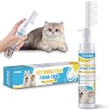 Pet Waterless No Rinsing Foam Comb,Comb and Wash 2-in-1,Grooming Comb for Cleaning,Detangling&Moisturizing Dogs and Cats,Removing Odors 3.5 Onces, white