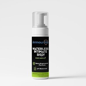 Waterless Intimate Wash for Men | No-Rinse Cleanser for Itch Relief, Odor Control & Daily Hygiene | pH Balanced | Enriched with Aloe Vera & Vitamin-E