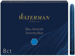 waterman fountain pen ink cartridges 8n  serenity blue ink cartridge