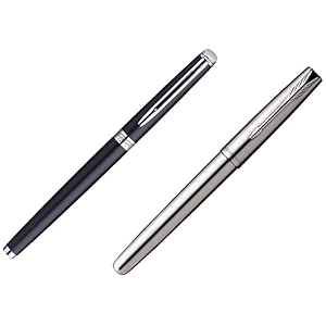 waterman hemisphere ct fountain pen medium nib-matt black amp parker frontier stainless steel ct fountain pen