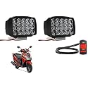 Waterproof 15 LED Fog Light Head Lamp Compatible with Honda Grazia (Set of 2, Free On/Off Switch)